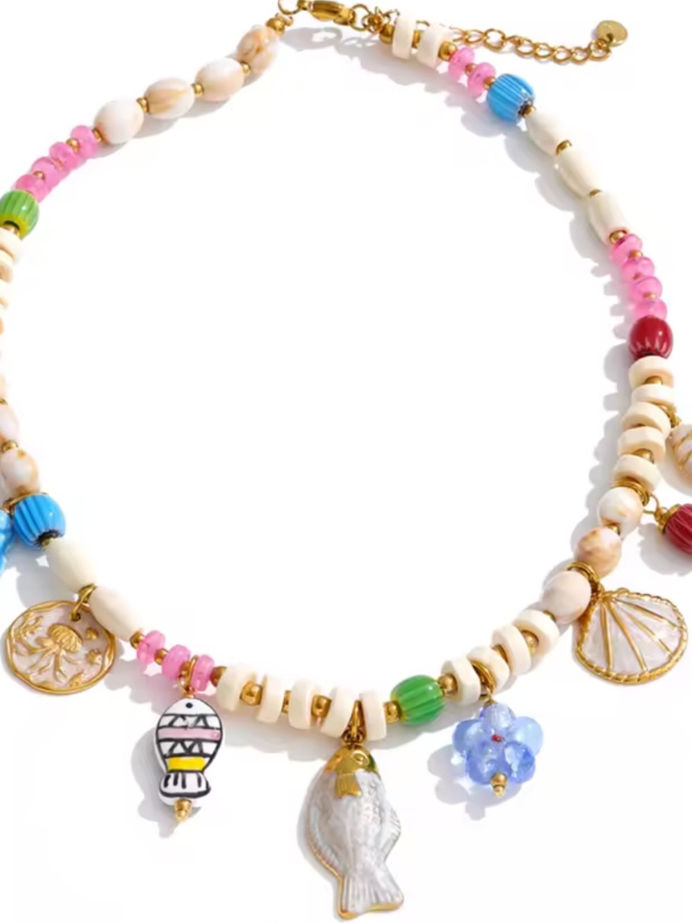 Colorful Beach Charm  Beaded Necklace - Picture 7 of 11